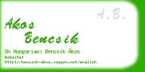 akos bencsik business card